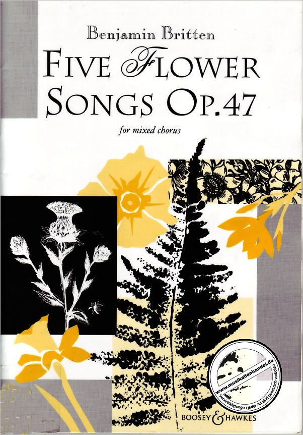 Titelbild für BH 5400817 - 5 FLOWER SONGS OP 47