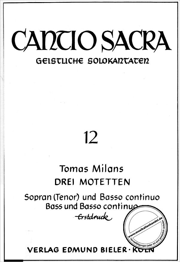 Titelbild für BIELER -CS12 - 3 MOTETTEN