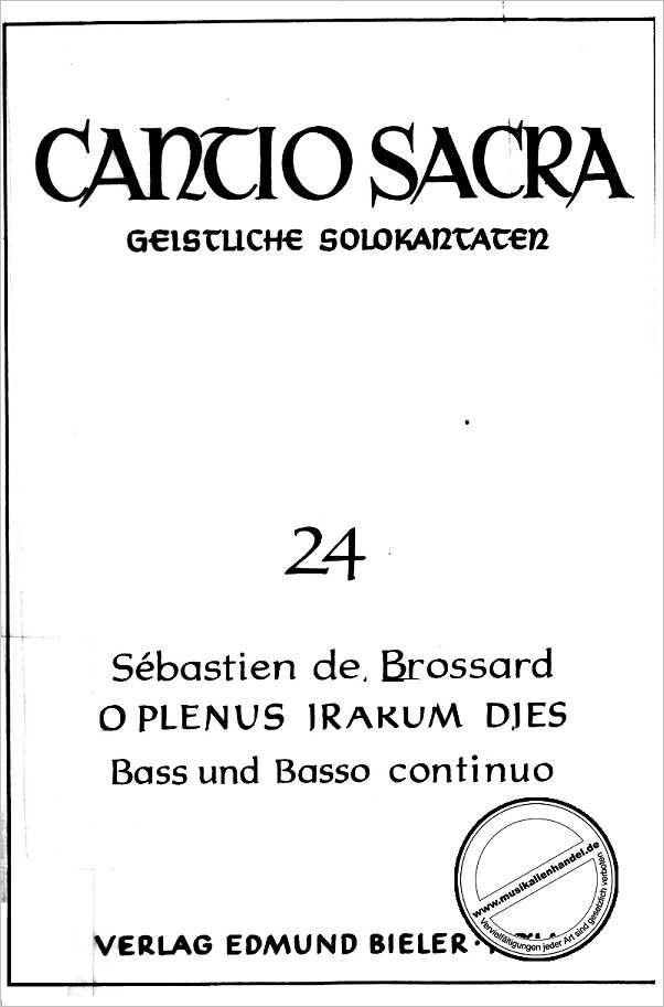 Titelbild für BIELER -CS24 - O PLENUS IRARUM DIES