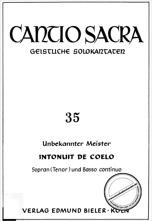 Titelbild für BIELER -CS35 - INTONUIT DE COELO