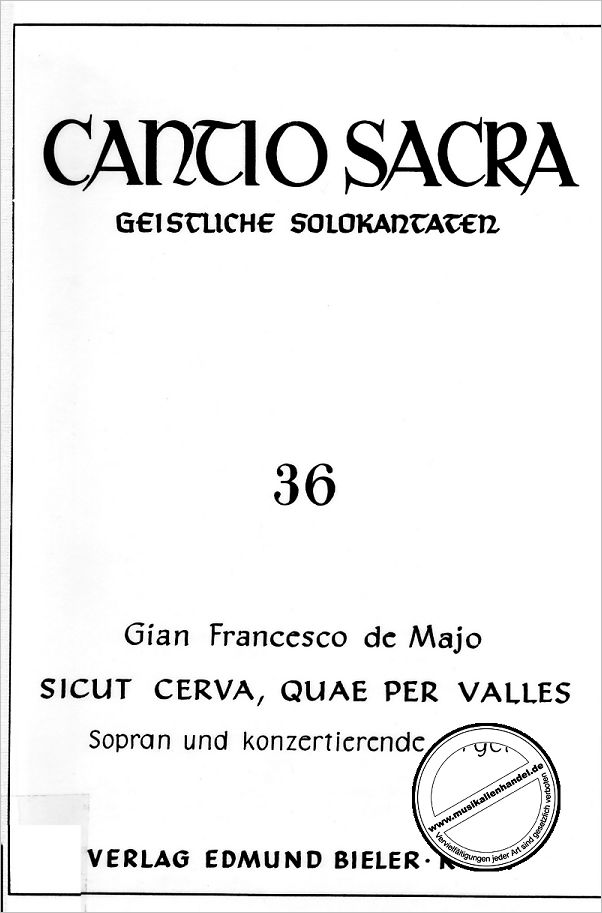 Titelbild für BIELER -CS36 - SICUT CERVA QUAE PER VALLES