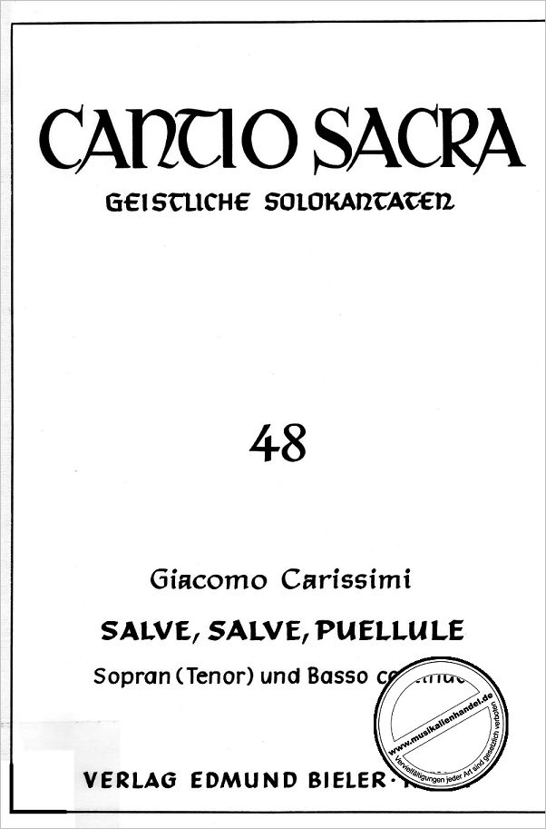 Titelbild für BIELER -CS48 - SALVE SALVE PUELLULE