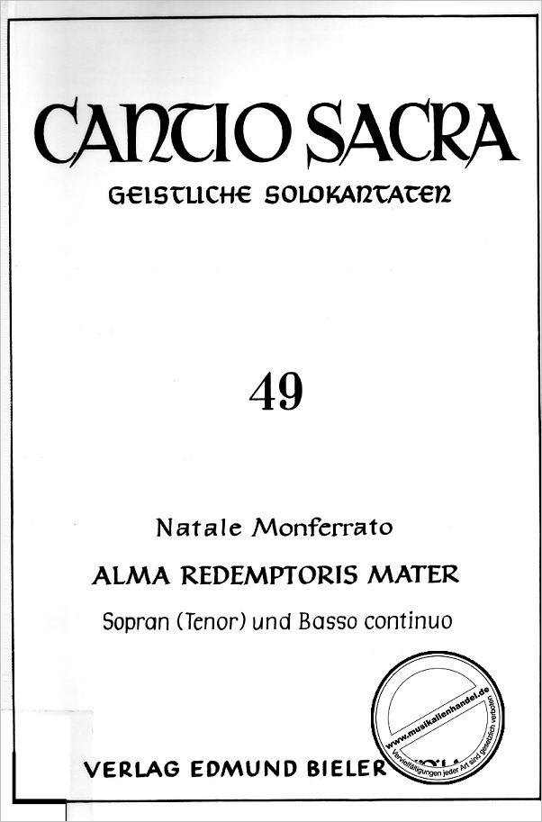 Titelbild für BIELER -CS49 - ALMA REDEMPTORIS MATER
