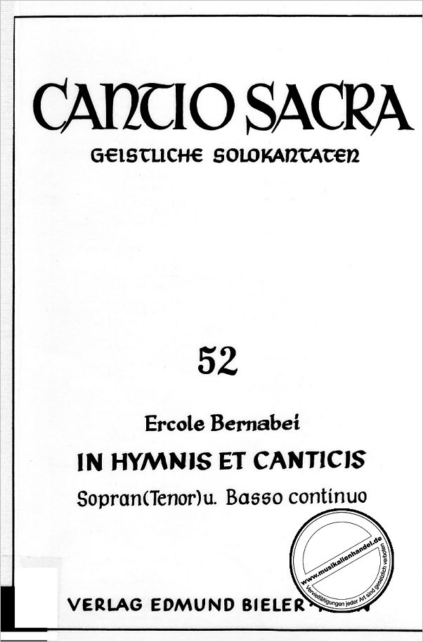 Titelbild für BIELER -CS52 - IN HYMNUS ET CANTICIS