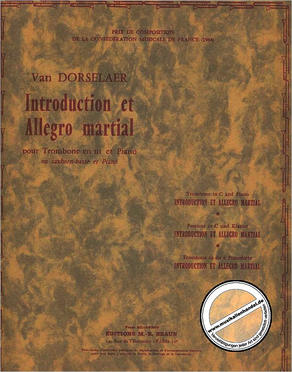 Titelbild für BILL -MRB1034 - INTRODUCTION ET ALLEGRO MARTIAL OP 58