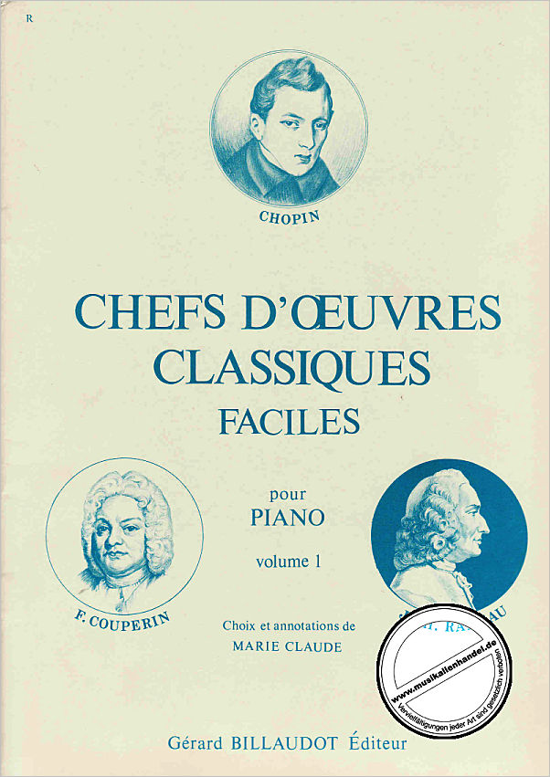 Titelbild für BILL 1811 - CHEFS D'OEUVRES CLASSIQUES FACILES VOL 1