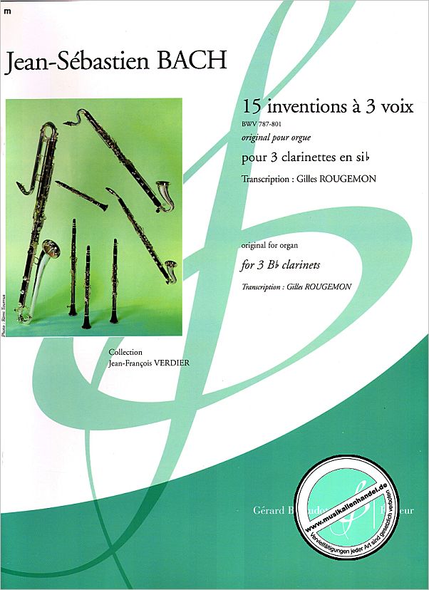 Titelbild für BILL 7844 - 15 DREISTIMMIGE INVENTIONEN (SINFONIEN) BWV 787-801