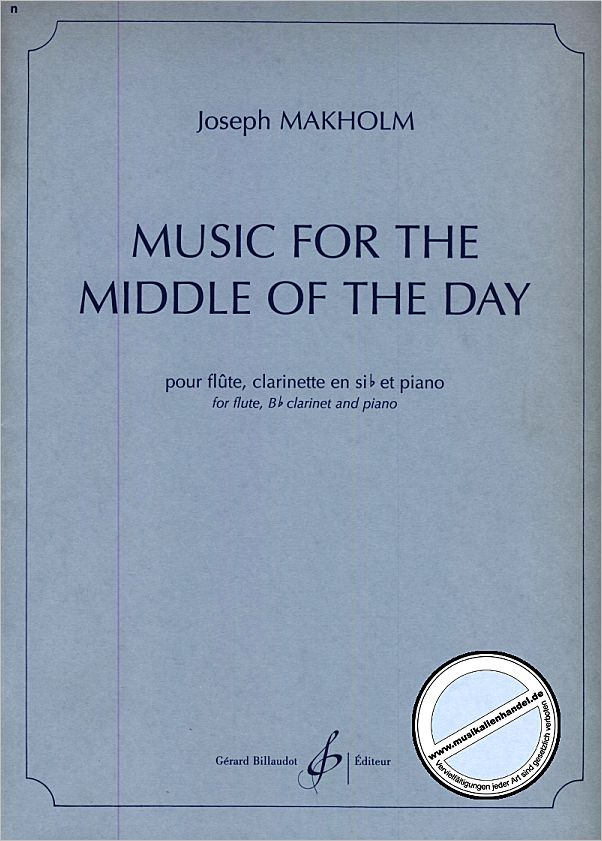 Titelbild für BILL 8072 - MUSIC FOR THE MIDDLE OF THE DAY