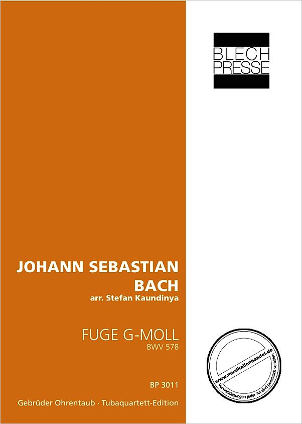 Titelbild für BLECHPRESSE 3011 - FUGE G-MOLL BWV 578