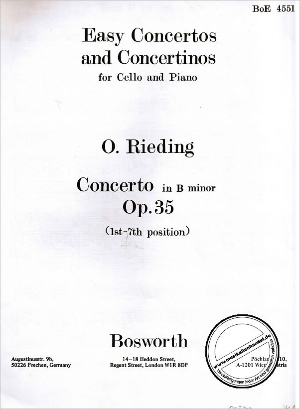 Titelbild für BOE 004551 - CONCERTINO H-MOLL OP 35
