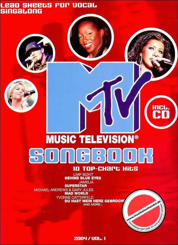 Titelbild für BOE 7168 - MTV SONGBOOK 2004/1 - SING ALONG VERSION