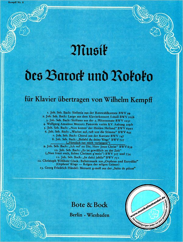 Titelbild für BOTE 0133 - BEFIEHL DU DEINE WEGE BWV 727