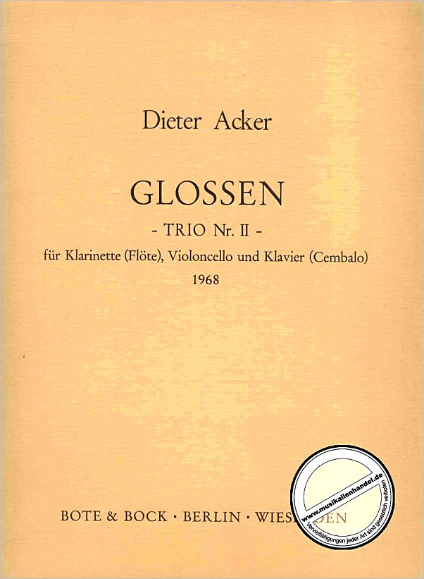 Titelbild für BOTE 1215 - GLOSSEN (1968) - TRIO 2