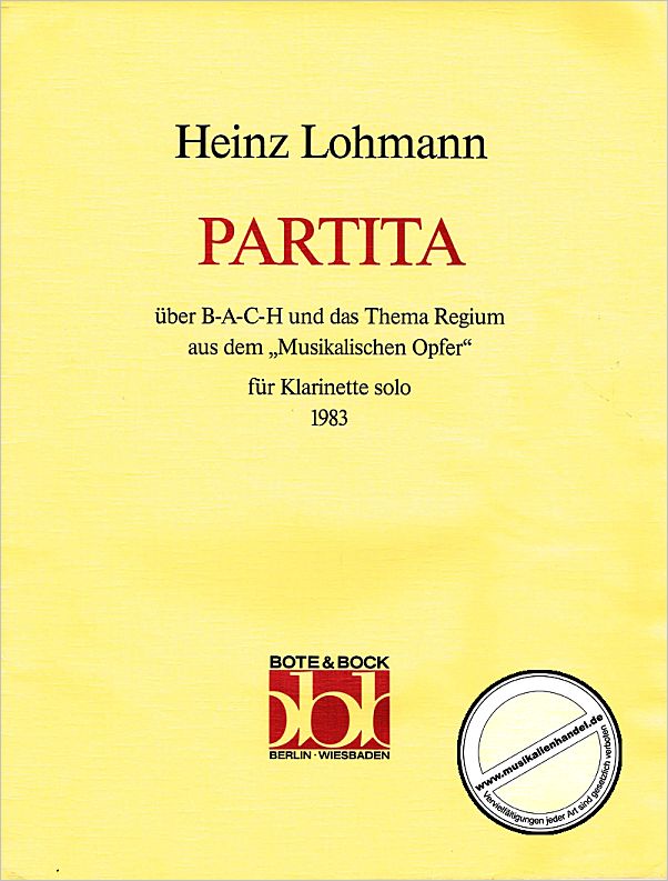 Titelbild für BOTE 1579 - PARTITA UEBER BACH + DAS THEMA REGIUM (MUSIKALISCHES OPFER)