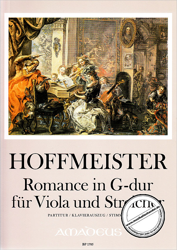Titelbild für BP 1785 - Romanze G-Dur : für Viola und Streicher Partitur, Klavierauszug und St
