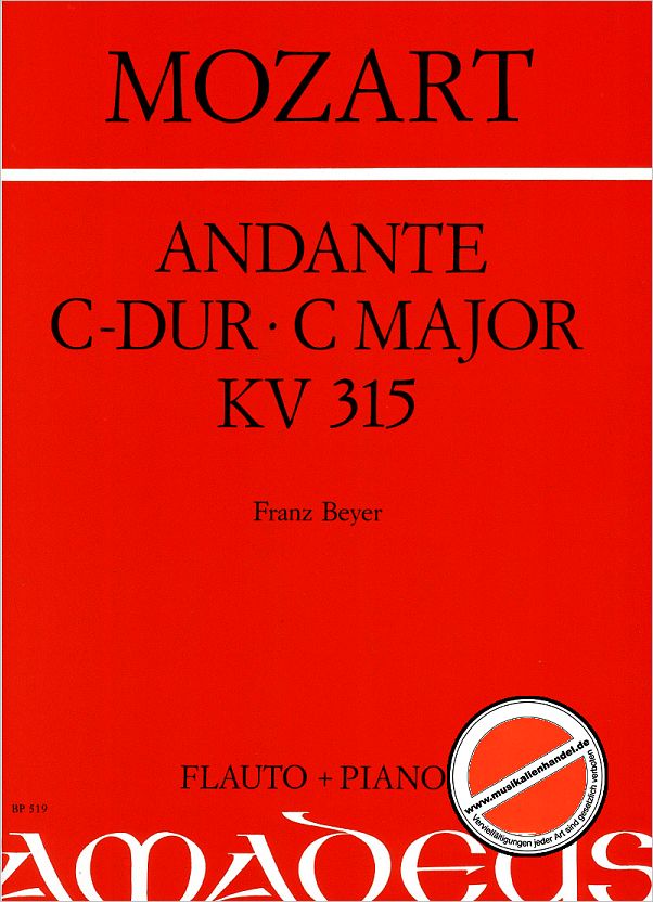 Titelbild für BP 519 - ANDANTE C-DUR KV 315