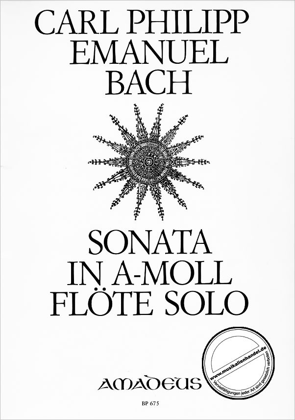 Titelbild für BP 675 - SONATE A-MOLL