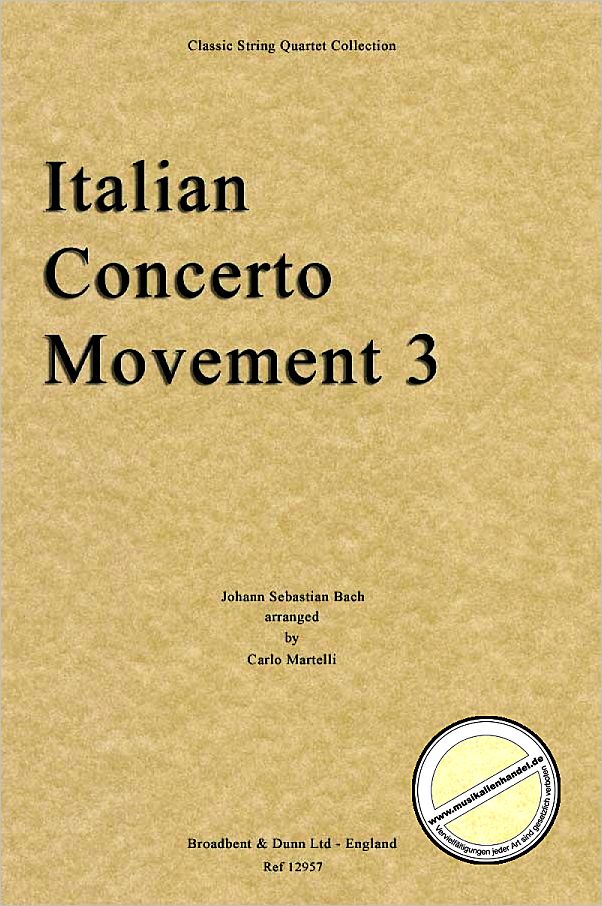 Titelbild für BROADBENT 12957P - ITALIAN CONCERTO MOVEMENT 3