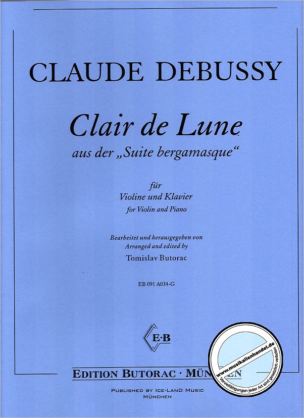Titelbild für BUTORAC -A034-G - CLAIR DE LUNE (SUITE BERGAMASQUE)
