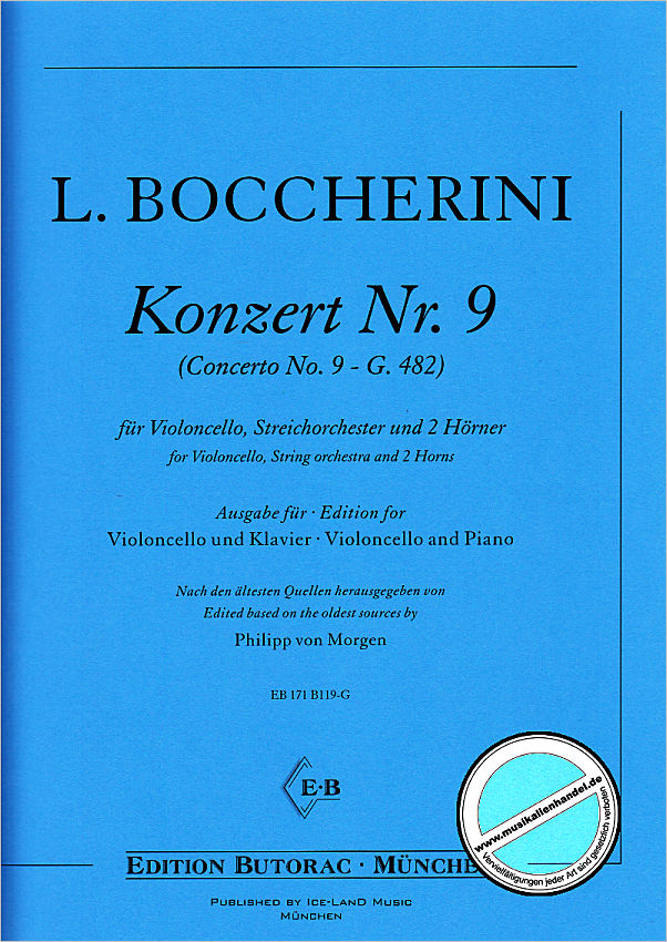 Titelbild für BUTORAC -B119-G - KONZERT 9 B-DUR G 482