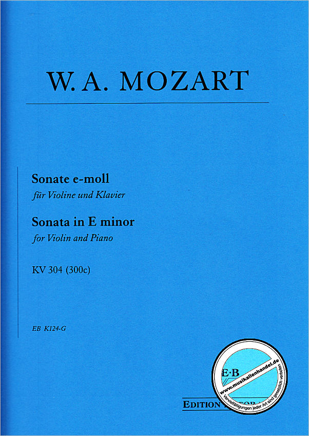 Titelbild für BUTORAC -K124-G - Sonate e-moll KV 304