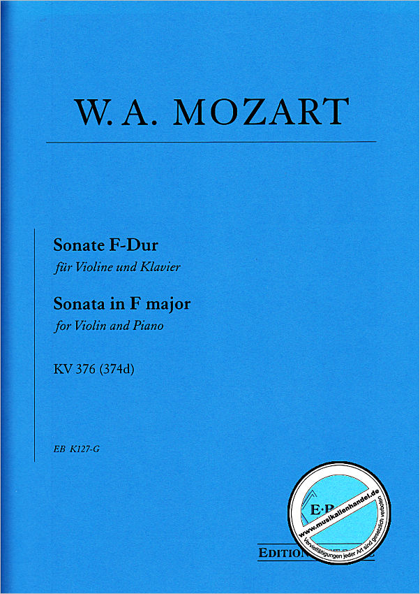 Titelbild für BUTORAC -K127-G - Sonate F-Dur KV 376