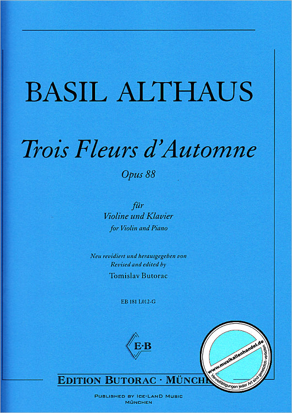 Titelbild für BUTORAC -L012-G - 3 fleurs d'automne op 88