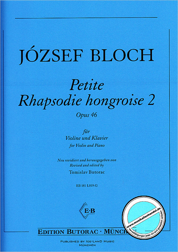 Titelbild für BUTORAC -L019-G - PETITE RHAPSODIE HONGROISE 2 OP 46