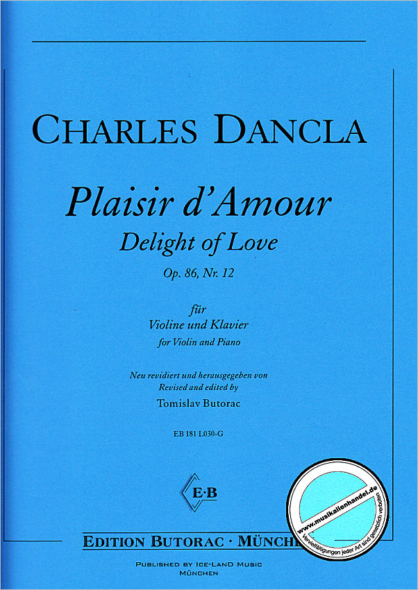 Titelbild für BUTORAC -L030-G - Plaisir d'amour op 86/12