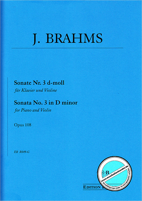 Titelbild für BUTORAC -R049-G - Sonate 3 d-moll op 108