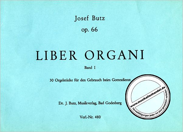 Titelbild für BUTZ 480 - LIBER ORGANI 1