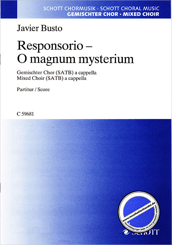 Titelbild für C 59681 - Responsorio - o magnum mysterium