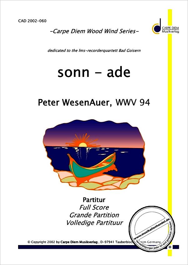 Titelbild für CARPE 2002-060 - SONN ADE WWV 94