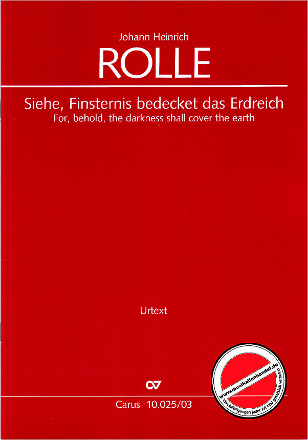 Titelbild für CARUS 10025-03 - SIEHE FINSTERNIS BEDECKET DAS ERDREICH