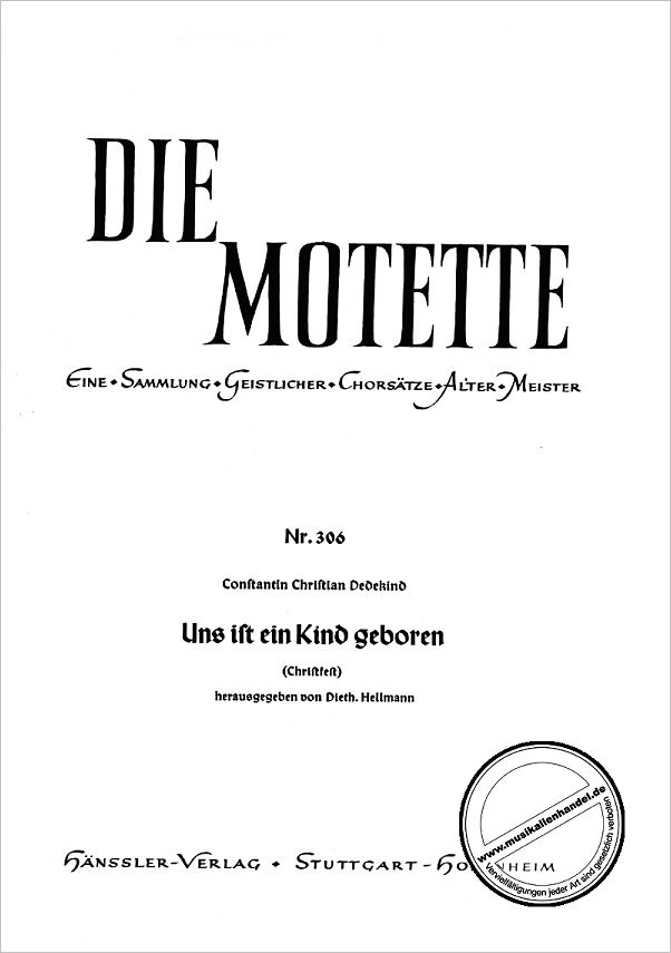 Titelbild für CARUS 1306 - UNS IST EIN KIND GEBOREN