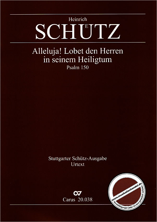 Titelbild für CARUS 20038-00 - ALLELUJA LOBET DEN HERREN IN SEINEM HEILIGTUM