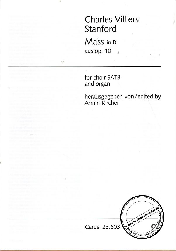 Titelbild für CARUS 23603 - MASS IN B (OP 10)
