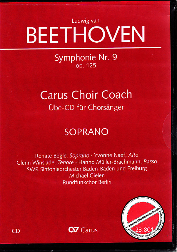 Titelbild für CARUS 23801-91 - ODE AN DIE FREUDE (SINFONIE 9 O