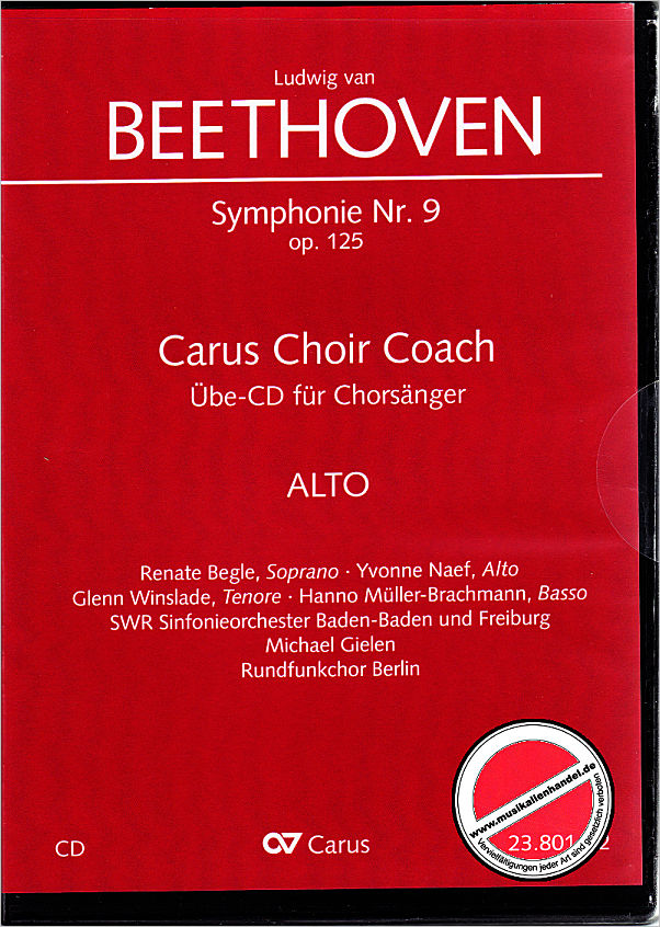 Titelbild für CARUS 23801-92 - ODE AN DIE FREUDE (SINFONIE 9 O