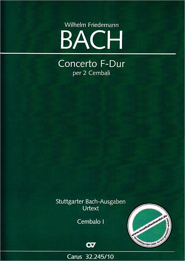 Titelbild für CARUS 32245-00 - Konzert F-Dur