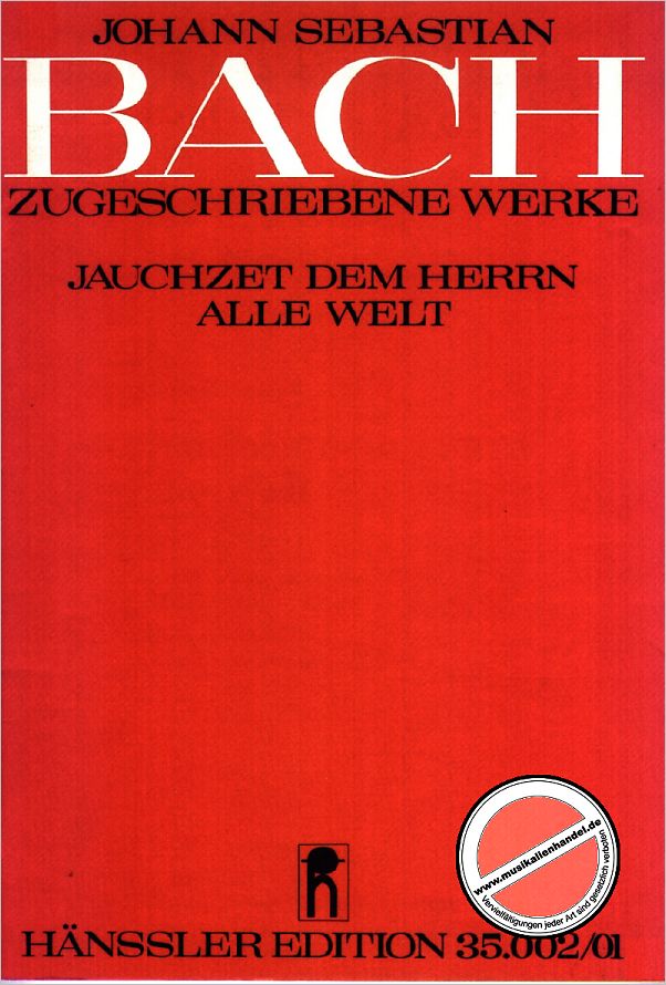 Titelbild für CARUS 35002-00 - JAUCHZET DEM HERRN ALLE WELT