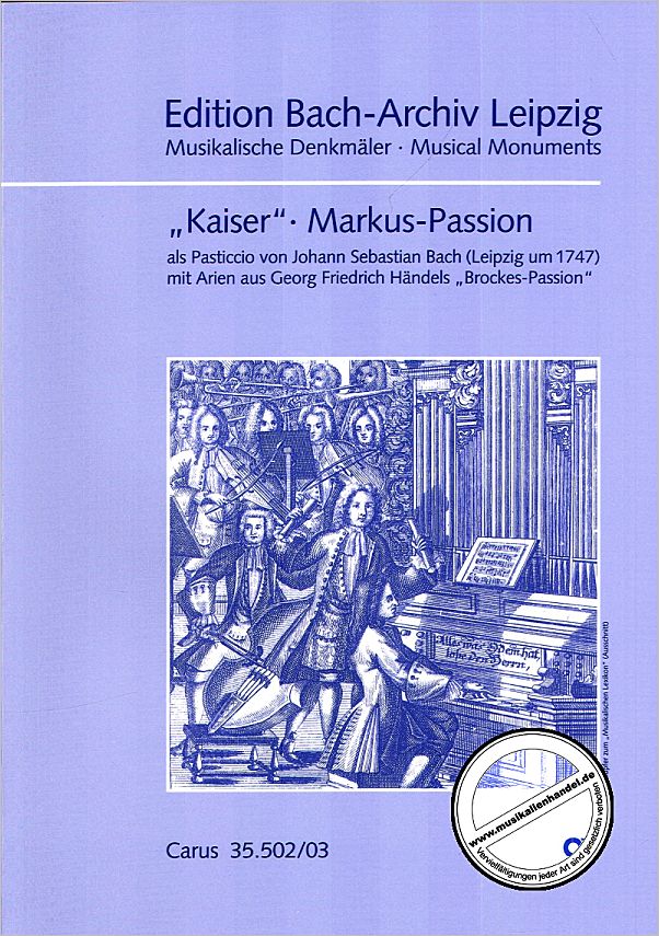Titelbild für CARUS 35502-03 - KAISER MARKUS PASSION