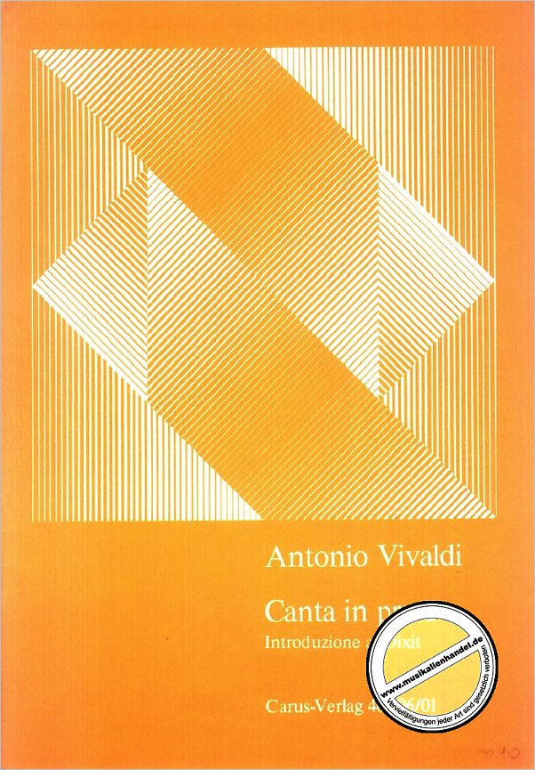 Titelbild für CARUS 40006-01 - CANTA IN PRATO RV 636