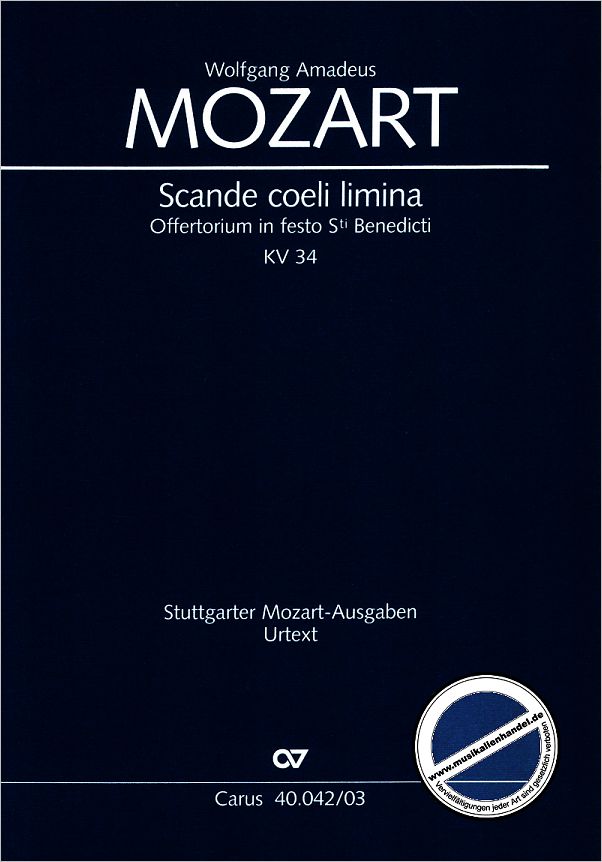 Titelbild für CARUS 40042-03 - SCANDE COELI LIMINA KV 34