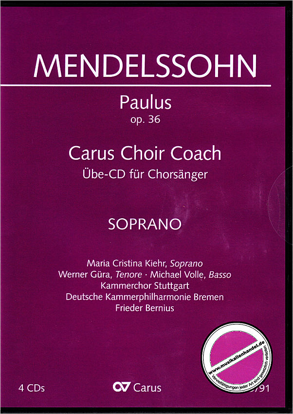 Titelbild für CARUS 40129-91 - Paulus - Chorstimme Sopran :