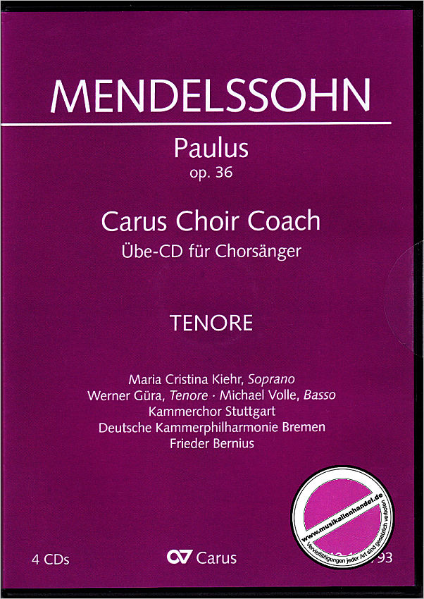 Titelbild für CARUS 40129-93 - Paulus - Chorstimme Tenor :