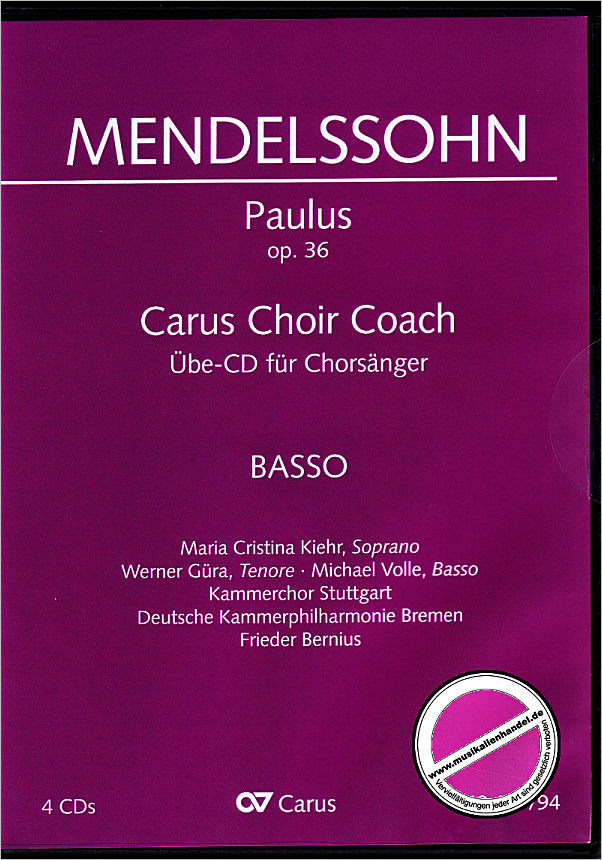 Titelbild für CARUS 40129-94 - Paulus - Chorstimme Bass :