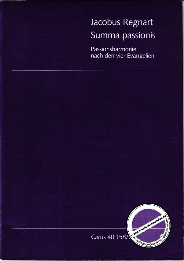Titelbild für CARUS 40158-00 - SUMMA PASSIONIS (PASSIONSHARMONIE)