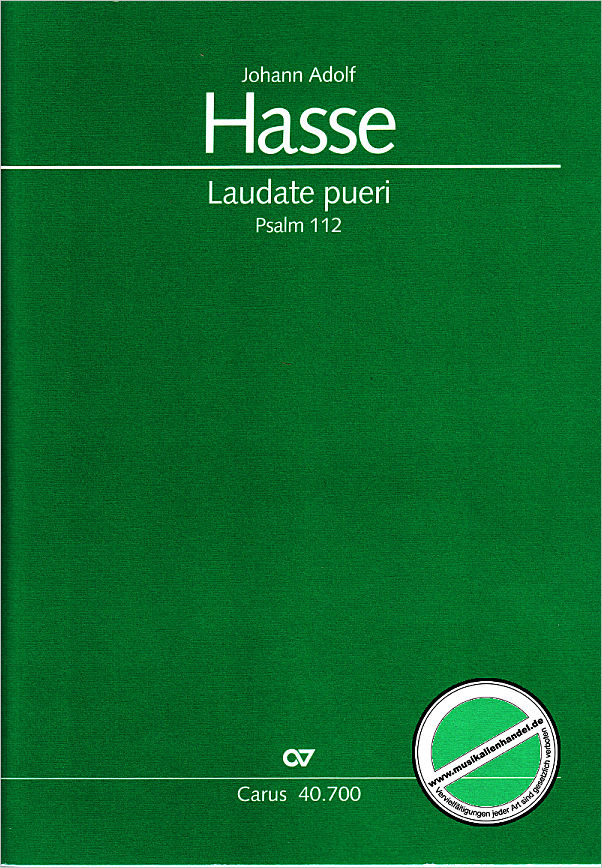 Titelbild für CARUS 40700-00 - LAUDATE PUERI (PSALM 112)