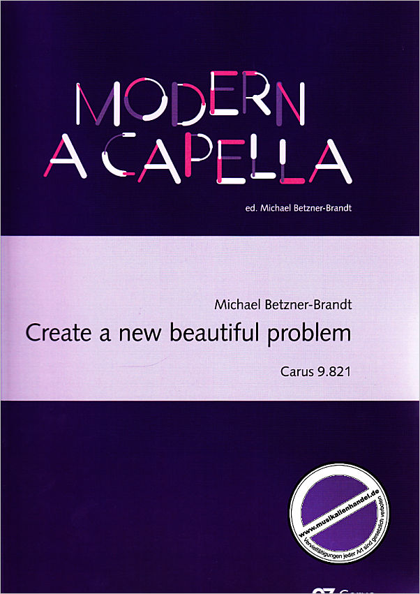 Titelbild für CARUS 9821 - CREATE A NEW BEAUTIFUL PROBLEM